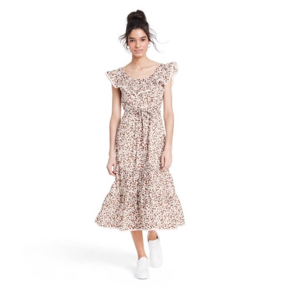 NWT RIXO Target XXS Floral Sleeveless Ruffle Dress